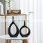 Wholesale Plain Fired Jade Ring Flower Arrangement Wedding Living Room Black Table Ceramic Vase