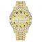 Top Luxury brand all -ice diamond girl watch pink digital round dial pink digital watch hip -hop rap jewelry