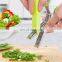 Herb Scissors with 5 Multi Stainless Steel Blades and Safe Cover Kitchen Gadgets Cutter Culinary Cutter Kitchen Chopping Shear