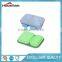 2 Sections Square Silicone Lunch Box Container School Picnic with spork