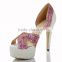 2015 Luxurious Diamond Pearl Upper Dress Shoes for Women Girls White Dress Shoes