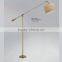 2015 new design antique brass with fabric shade adjust floor lamp