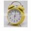 quartz analog table clock, twin bell alarm clock, metal bell clock