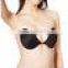 Black Piped Invisible Bra Girls Sexy Breathable Nipple Bra Wireless Sponge Bra