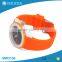 Fashion design orange color silicone band black dial watch women lady