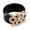 Retro Jewelry 18k Gold GP Austrian Crystal Black Boho Ring