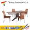 Wooden top dining table with leather chair