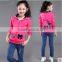 2016 children girls zip fleece hoodie sweatshirt