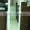 Floor Standing Wooden Furniture Chinese Mirrored Jewelry Cabinet With LED Lights Inside and Wavelike Door Top and Classic Design