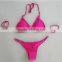 Sexy Plain Color 2 Piece Bathing Suits Swimsuit Women Thong Bikini With Ring