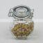 Glass Material Hermetic Jar With Glass Lid & Metal Clip & Silicon Ring