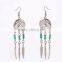 Retro national wind totem hollow metal feather tassel earrings original YIWU factory wholesale for OEM / ODM