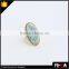 delicate 18k gold turquoise stone finger ring