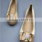 Stylish flats shoes china women pump shoes with heart rhinestone and bow