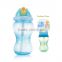 Unique pp children water bottle with silicone straw handle free whoselase