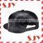 Blank Wholesale Flat Brim 6 Panel PU Leather Snapback Baseball Hat