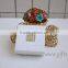 Elegant wedding ring jewelry box with beaded name plate of S