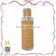 Low profile luxury gray leather fragrance atomizer bottle