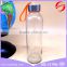 Set of round clear water glass drinking bottle