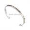 2016 cheap stainless steel bangle jewelry two tone grooved cuff bracelet for men and women