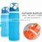 Bulk items of 750ml BPA free Sport drinking bicycle Bottle Foldable silicone spray water bottle for camping,hiking