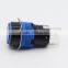New design plastic round 16mm blue high head latching push button switch