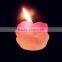 unique shaped pink colored flower shaped candlestick glass container/candle holder