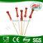high quality art red heart shape bamboo pick