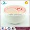 3pcs white porcelain ceramic microwave bowl set with lid
