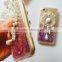 Bling bling glitter floating star quicksand brooch clear tpu phone case for iphone 6