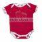 Short sleeve lap shoulder bodysuit With Foot Print
