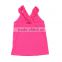 new product boutique clothing kids t-shirt Korean girls hot pink printing tee shirt