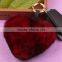 Myfur Mixed Colors Genuine Accessories Fur Heart-Shaped Keychain Bag Charm