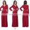 New 2016 Women's V-Neck Long Sleeve Elegant Evening muslim dress abaya