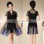 Middle Age Woman Fashion False Two-pieces Dress