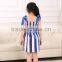 wholesale the St patrick day kids clothing ,blue sleeveless new design baby dress, boutique fancy girls stripe dress MC60030303