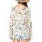 Latest Womens V Neck Flare Sleeve Blouse Design Pictures Multicolor Casual Floral Printed Top For Ladies