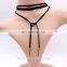 New fashion jewelry black leather bow choker DIY necklace gift for women girl