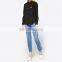 Latest arrival Casual Cotton Blouse Black Women shirts With Long Sleeves