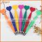 Wholesale cheap yellow barrel plastic stick pen bic crystal ball pen for promotion