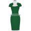 Grace Karin Ladies Dark Green Hips Wrapped Cap Sleeve Retro Vintage Pencil Bodycon Dress CL008947-5