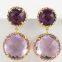 Women DY Sterling Silver Gold  Mini Amethyst Chatelaine Earrings