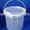 5L virgin PP transparent plastic bucket with lids and handle