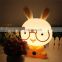 Lovely EU plug plastic baby bedroom lamp animal led night light rabbit sleep luminaria for kids