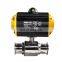 COVNA 1/2 Inch High Temperature Stainless Steel Double Acting Pneumatic Actuator Sanitary Ball Valve