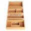 5-Piece Bamboo Storage Box Kitchen Wooden Drawer Organizer Box Bin Set