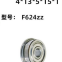 F624  ZZ/2RS Miniature Bearing Flange Bearing