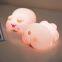 Hot Sale Adorable Pig Christmas Remote Control Small Night Light Creative Silicone Children's Gift Small Night Light Clap Light
