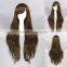 Fashion Asian 80CM long dark brown Lolita women wave synthetic hair cosplay wigs