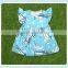 Latest style frozen elsa print girls summer dresses flutter sleeve dress for baby girl childrens boutique clothing dress